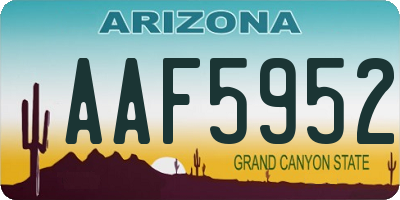 AZ license plate AAF5952