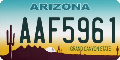 AZ license plate AAF5961