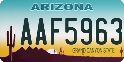 AZ license plate AAF5963