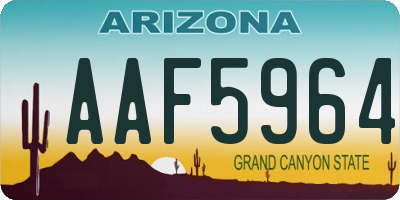 AZ license plate AAF5964