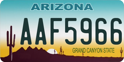 AZ license plate AAF5966