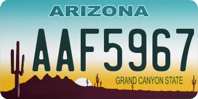 AZ license plate AAF5967