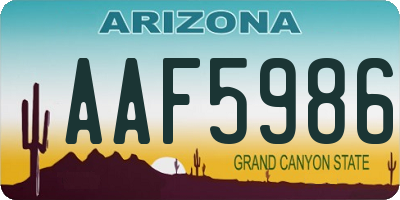 AZ license plate AAF5986