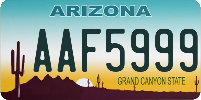 AZ license plate AAF5999