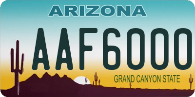 AZ license plate AAF6000