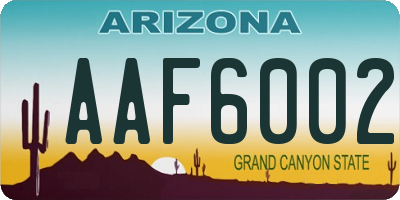 AZ license plate AAF6002