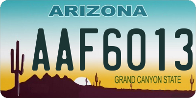 AZ license plate AAF6013