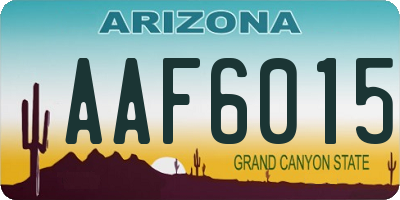 AZ license plate AAF6015