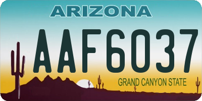 AZ license plate AAF6037
