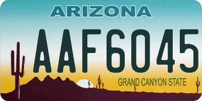 AZ license plate AAF6045
