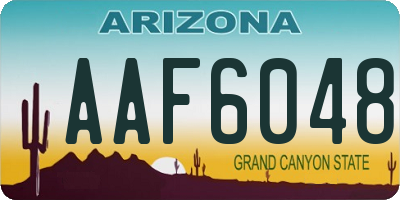 AZ license plate AAF6048