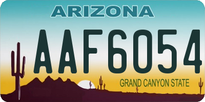 AZ license plate AAF6054