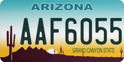 AZ license plate AAF6055