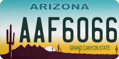 AZ license plate AAF6066