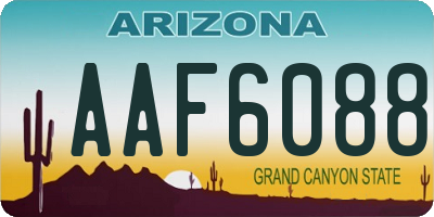 AZ license plate AAF6088