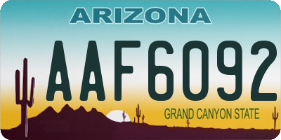 AZ license plate AAF6092