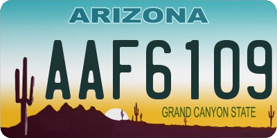 AZ license plate AAF6109