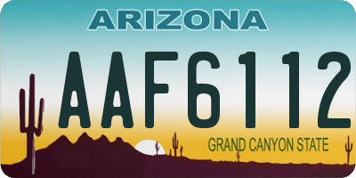 AZ license plate AAF6112