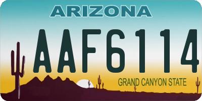 AZ license plate AAF6114