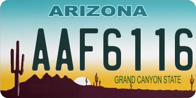 AZ license plate AAF6116