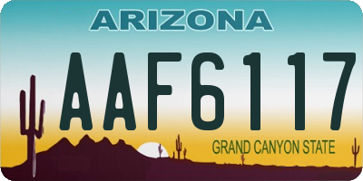 AZ license plate AAF6117