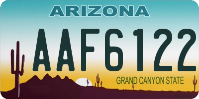 AZ license plate AAF6122