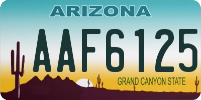 AZ license plate AAF6125