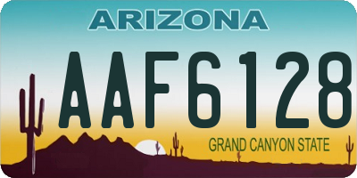 AZ license plate AAF6128
