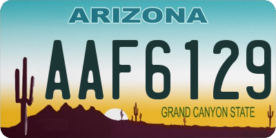 AZ license plate AAF6129