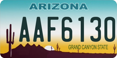 AZ license plate AAF6130