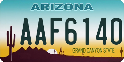 AZ license plate AAF6140