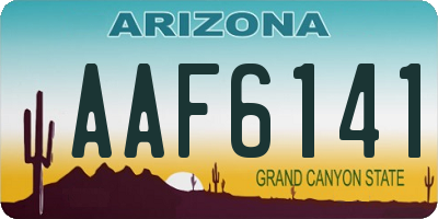 AZ license plate AAF6141