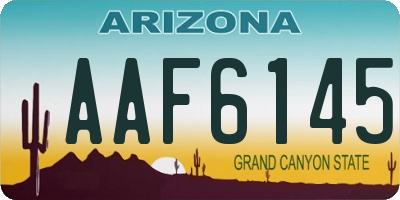 AZ license plate AAF6145