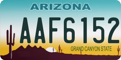 AZ license plate AAF6152