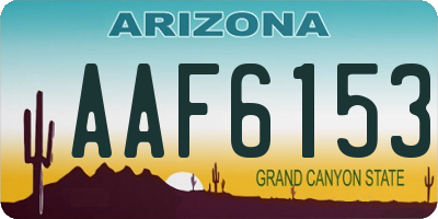 AZ license plate AAF6153