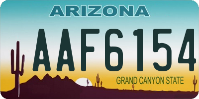 AZ license plate AAF6154