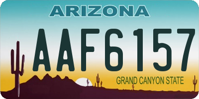 AZ license plate AAF6157