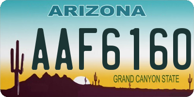 AZ license plate AAF6160