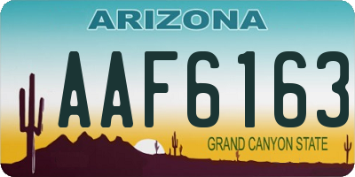 AZ license plate AAF6163