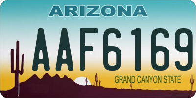 AZ license plate AAF6169