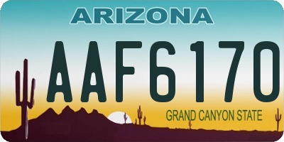 AZ license plate AAF6170