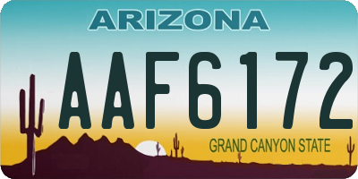AZ license plate AAF6172