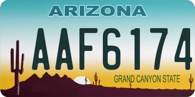 AZ license plate AAF6174