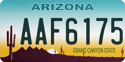 AZ license plate AAF6175