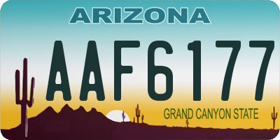 AZ license plate AAF6177