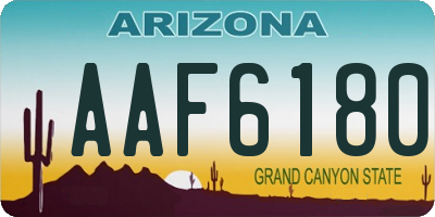 AZ license plate AAF6180