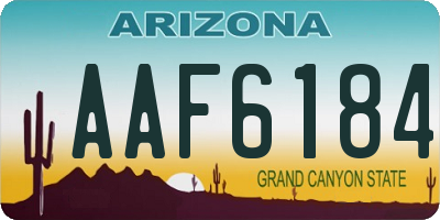 AZ license plate AAF6184
