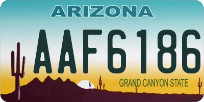 AZ license plate AAF6186