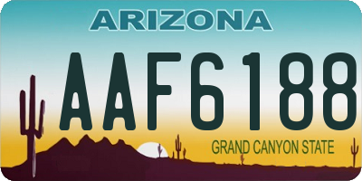 AZ license plate AAF6188