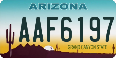 AZ license plate AAF6197